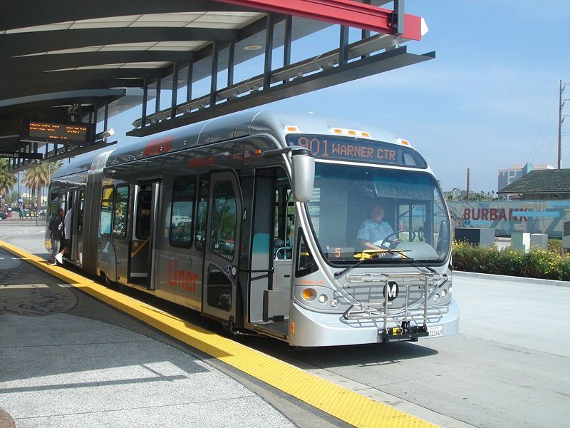 LA metro orange line with bicycle rack