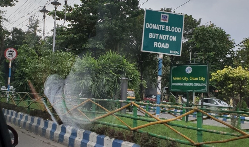 kolkata india road safety message